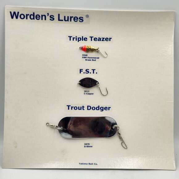 Yakima Bait Co Wordens Lures Triple Teazer FST Trout Dodger Fishing Lure Display - Picture 1 of 3